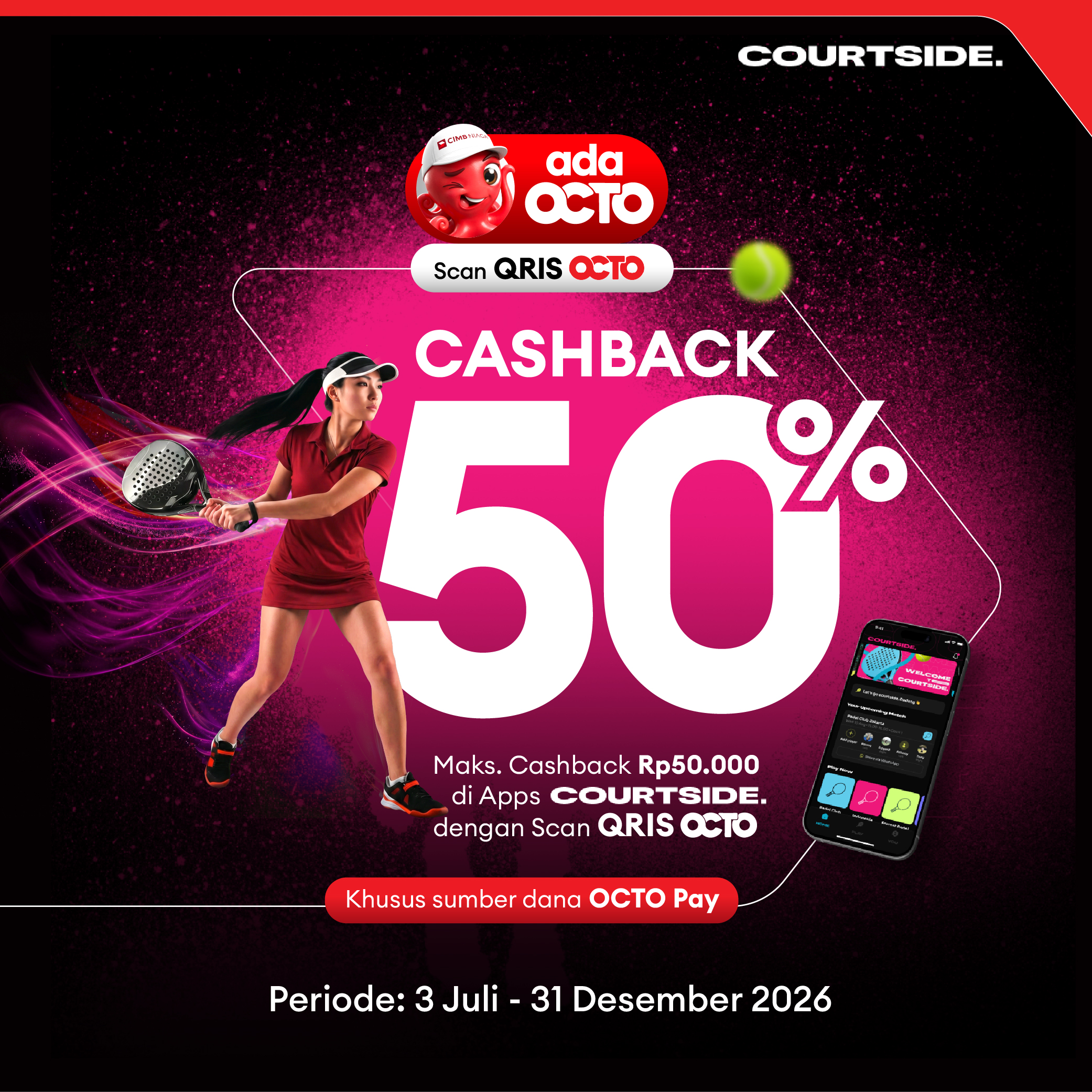 Courtside Cashback 50%