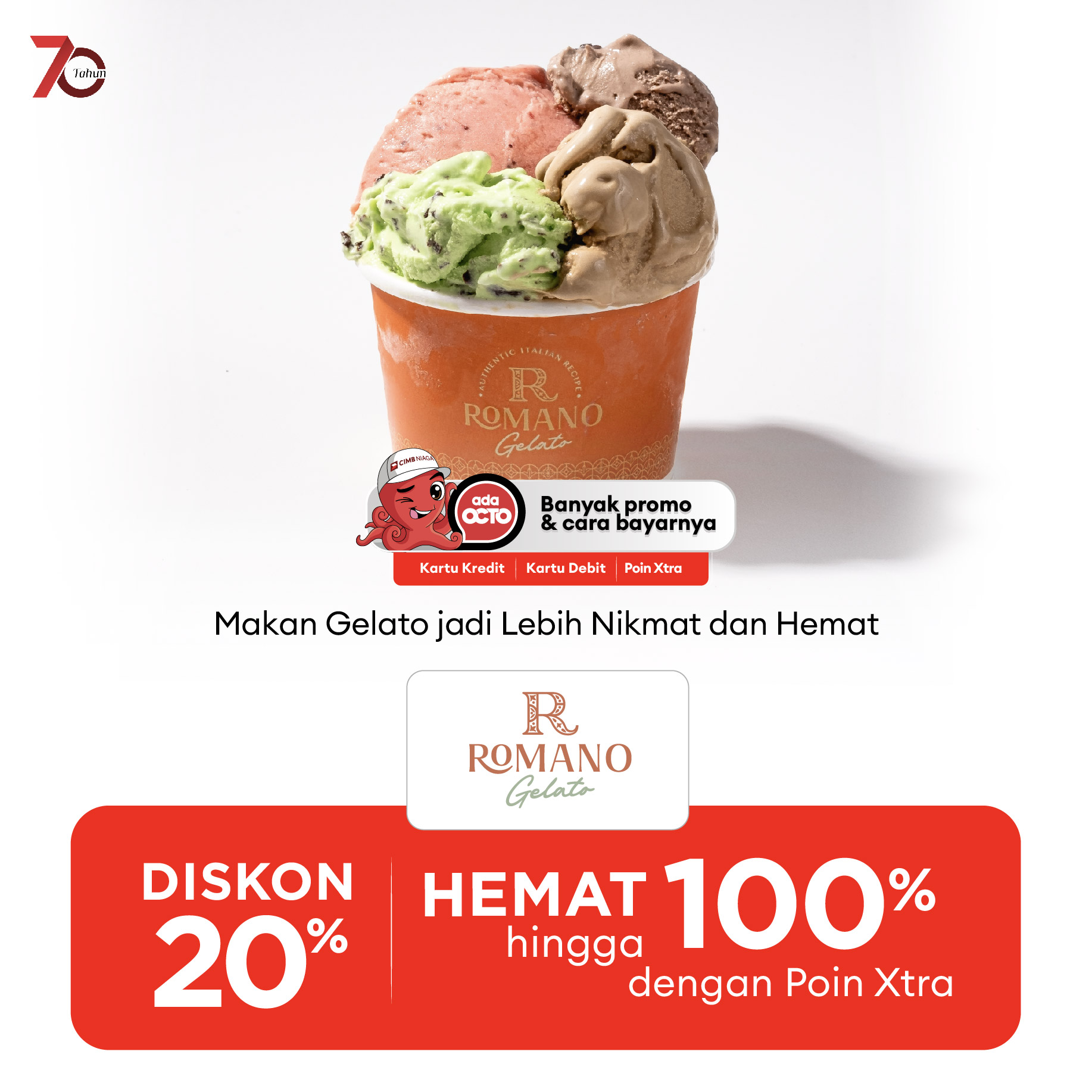 Diskon 20% Romano Gelato