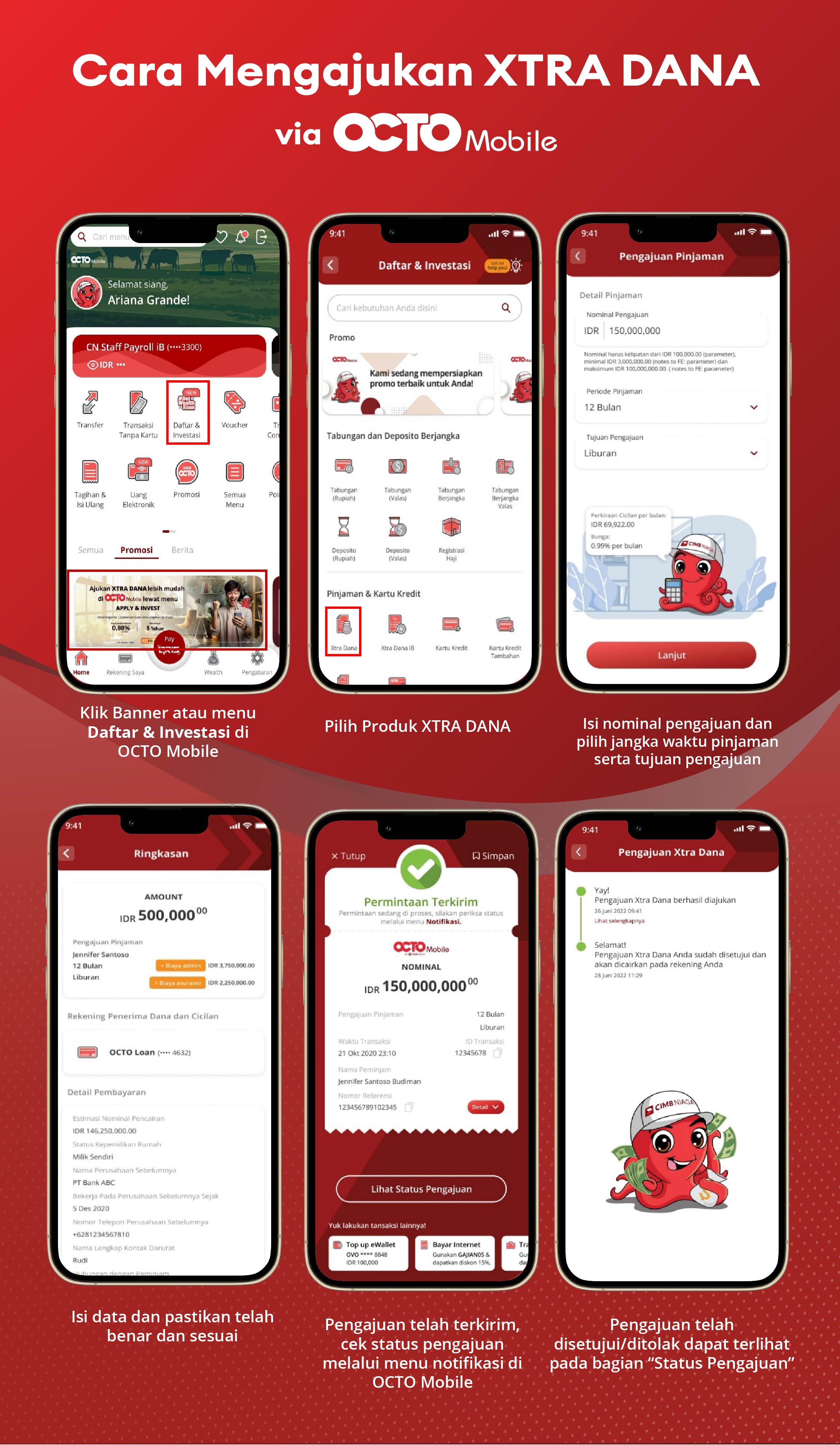 Cara mengajukan XTRA Dana melalui OCTO Mobile