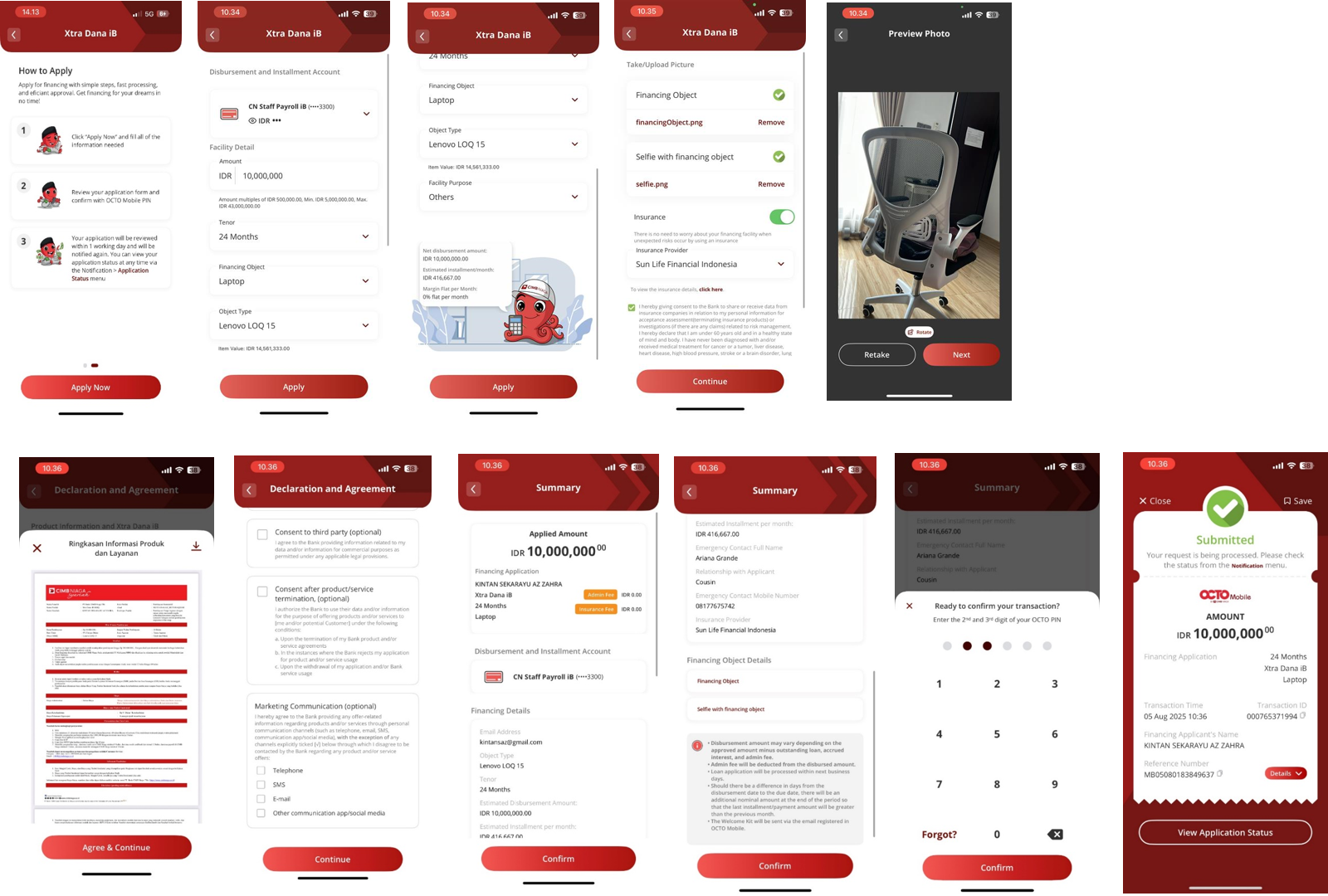 Pengajuan XTRA Dana iB Via OCTO Mobile (MMQ)