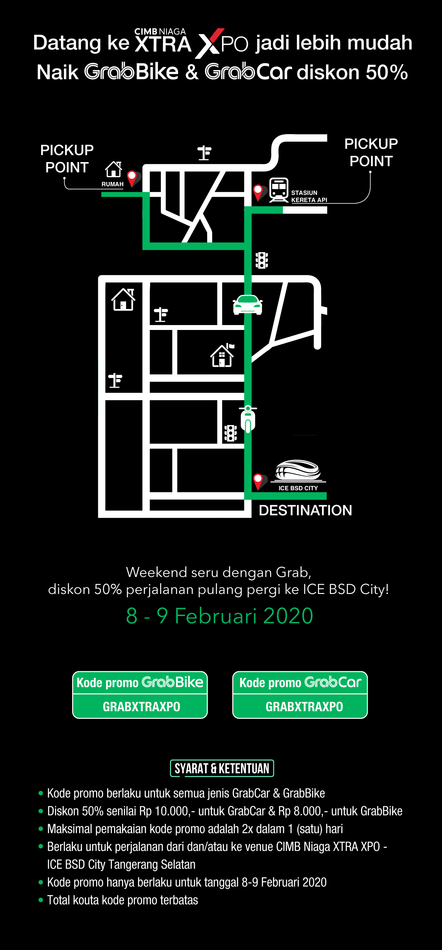 Kode Promo Diskon 50 Grab Cimb Niaga Xtra Xpo 2020